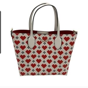 Kate Spade White and Red Heart Tote